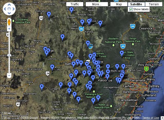 Map of fishing locations. click for detailed map